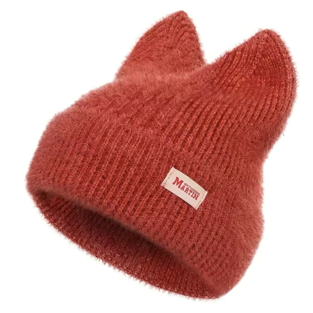 😻 Cute Orange Cat Beanie w Ears Warm Soft Knit Beanie